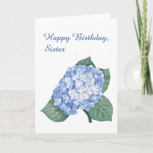 Carte Bouquet d'hortensias pour l'anniversaire d'une sœu