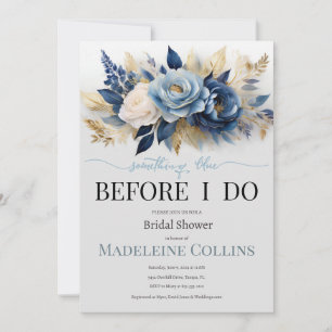 Carte Bouquet d'or Fête des mariées Blue Peonies sur mes