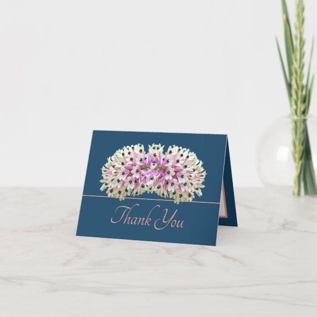 Carte Bouquet d'orchidée blanche Exotique Rose Bleu Merc (Devant)