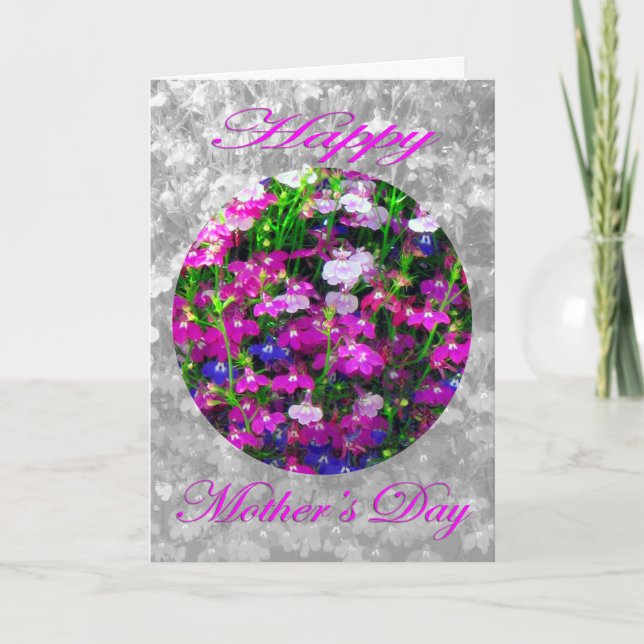 Carte Bouquet du jour de mère avec noir et blanc (Devant)