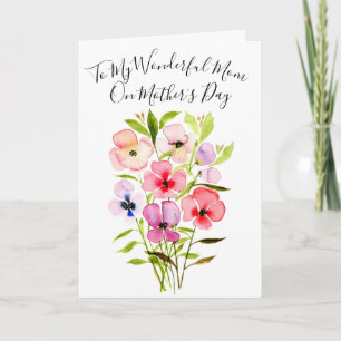 Carte Bouquet Fleur sauvage d'aquarelle avec photo Fête