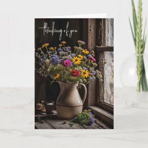 Carte Bouquet fleur sauvage pour la pensée de vous