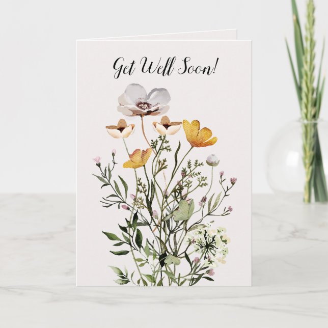 Carte Bouquet Fleur sauvage séché Personnalisé Se Bien (Devant)