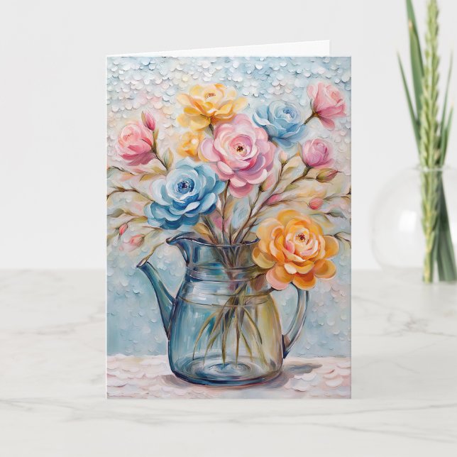 Carte Bouquet Floral À Pitcher (Devant)