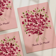 Bouquet Floral Aquarelle Rose Fantaisiste Merci