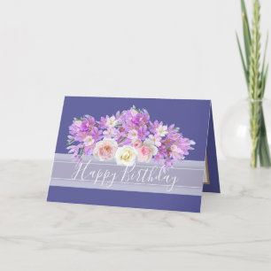 Carte Bouquet floral chic Rose & Fleurs crocus Anniversa