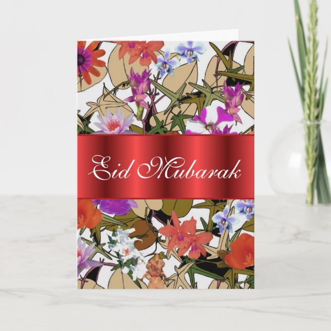 Carte Bouquet floral Eid Mubarak (Devant)