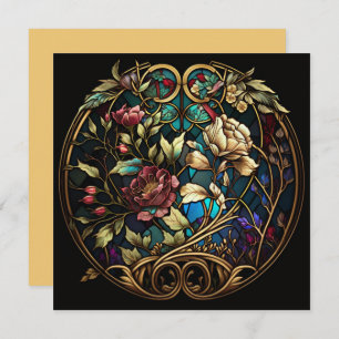 Carte Bouquet floral en verre tendu