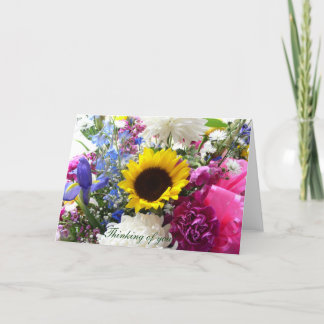 Carte Bouquet floral pensant à vous !