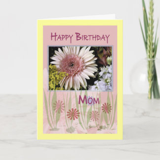Carte Bouquet floral rose, maman, Anniversaire