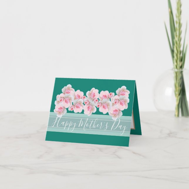 Carte Bouquet floral Rose Rose Bud Fleurs Fête des mères (Devant)