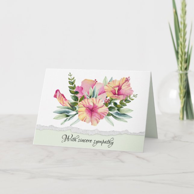 Carte Bouquet Hibiscus pour la sympathie (Devant)