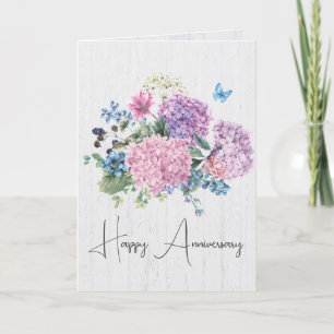 Carte Bouquet Hydrangea Pour Anniversaire