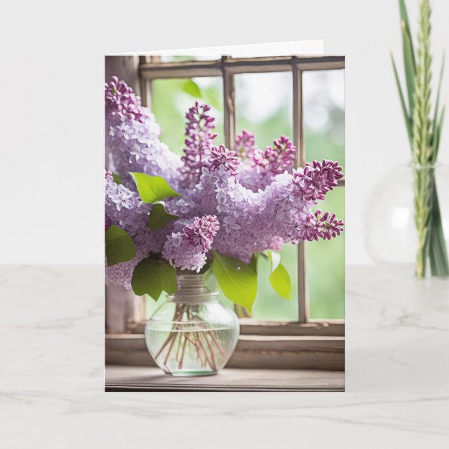 Carte Bouquet Lilac Pour Anniversaire (Devant)