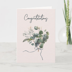 Carte Bouquet Mariage Eucalyptus sur les coeurs