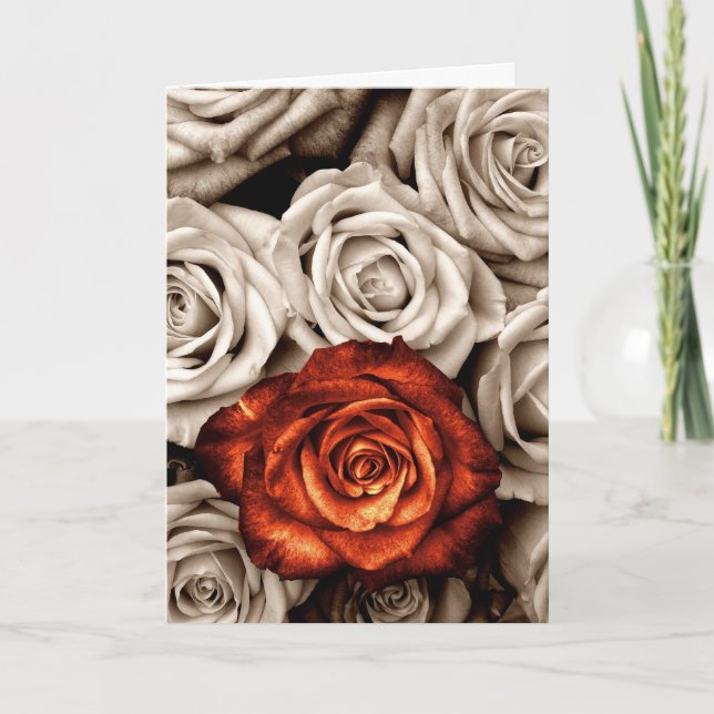Carte Bouquet of white and Red roses Blank Greeting (Devant)