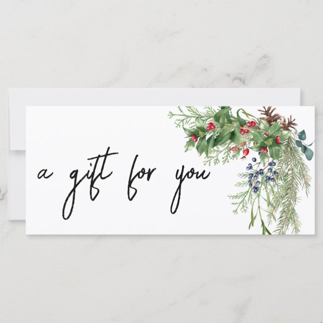 Carte Bouquet rose de Noël (Devant)