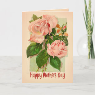 Carte Bouquet rose Vintage Bonne fête des mères