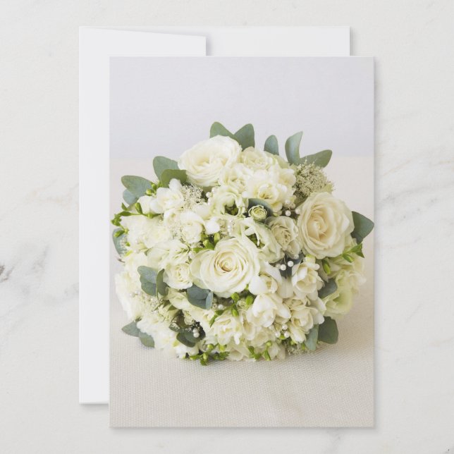 Carte Bouquet Roses blanches (Devant)