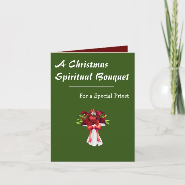 Carte Bouquet spirituel de Noël pour un prêtre (Devant)