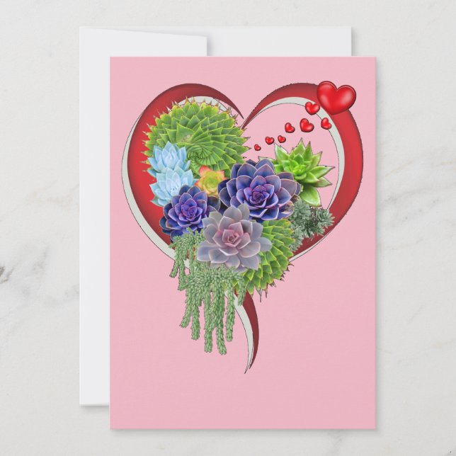 Carte Bouquet Succulent-mariage (Devant)
