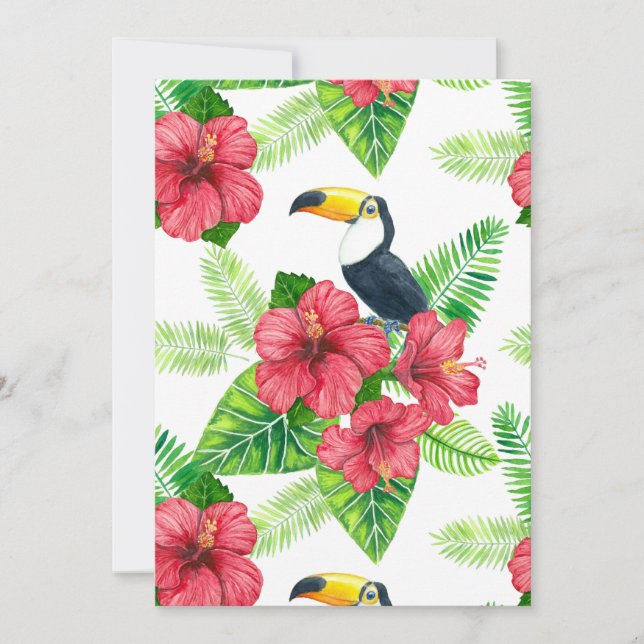 Carte Bouquet Toucan et tropical (Devant)