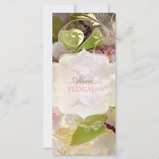 Carte Bouquets de Cymbidium Vert/Pivoines PixDezines (Devant)
