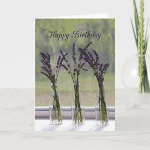 Carte Bouquets de lavande Joyeux anniversaire