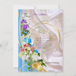 Carte Bouquets de Roses multicolores sur textures de soi