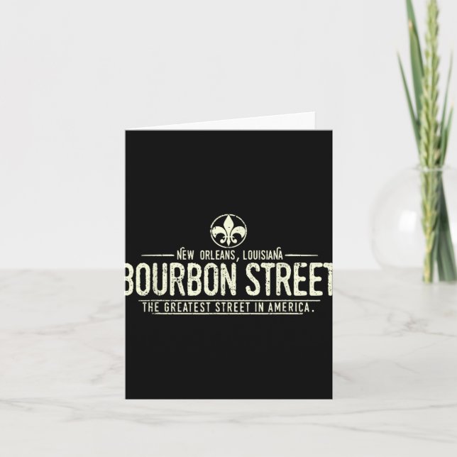 Carte Bourbon Street New Orleans Louisiana Distressed  (Devant)