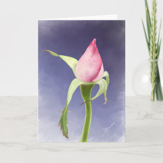Carte Bourgeon de rose de rose (Devant)