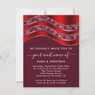 Carte Bourgogne Code QR Rose Mariage Nuptiale Bordeaux R