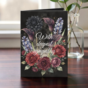 Carte Bourgogne humeur noire Fleurs aquarelle Sympathie