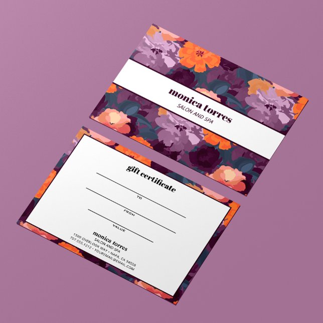 Carte Bourgogne rétro Orange Purple Business (Créateur téléchargé)