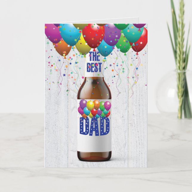 Carte Bouteille de bière de fête de papa (Devant)