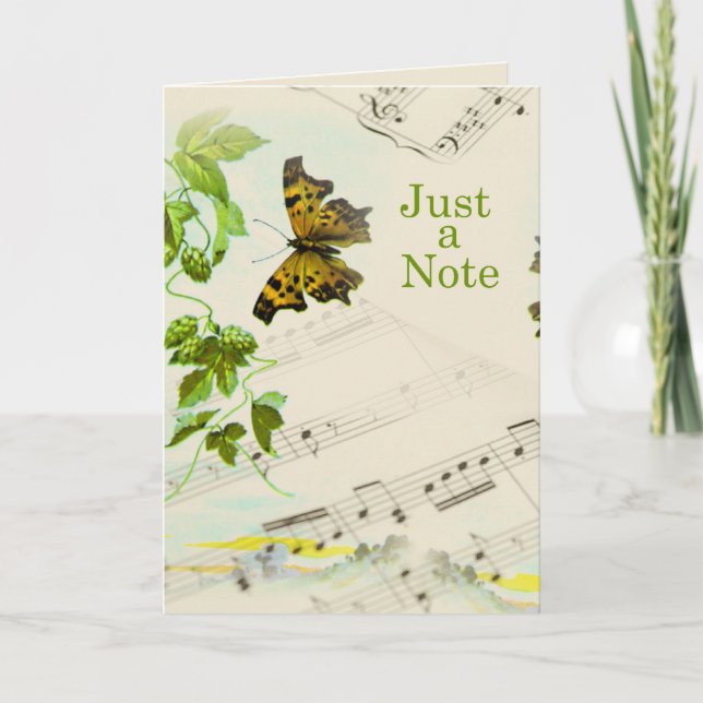 Carte Bouteille de musique Bonjour (Devant)