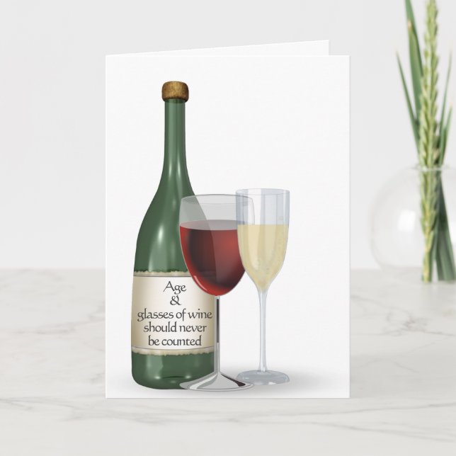 Carte Bouteille de vin Anniversaire (Devant)