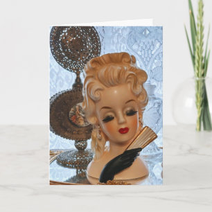 Carte Bouteilles De Parfum Vase Vase De Tête De Dame Gla