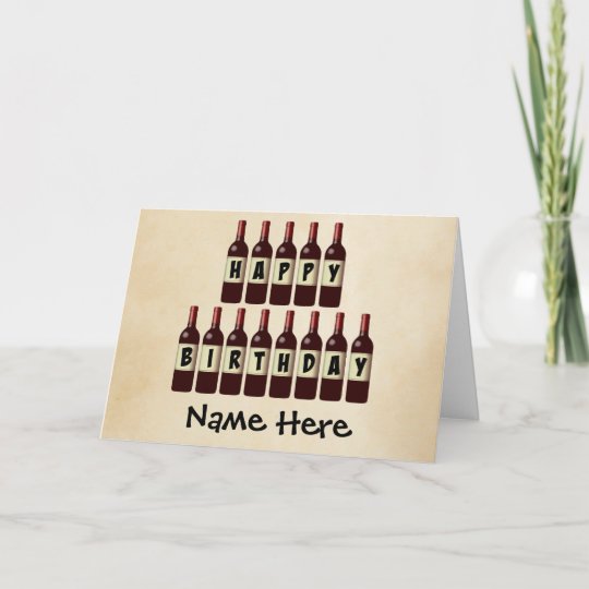 Carte Bouteilles De Vin De Joyeux Anniversaire Zazzle Ca