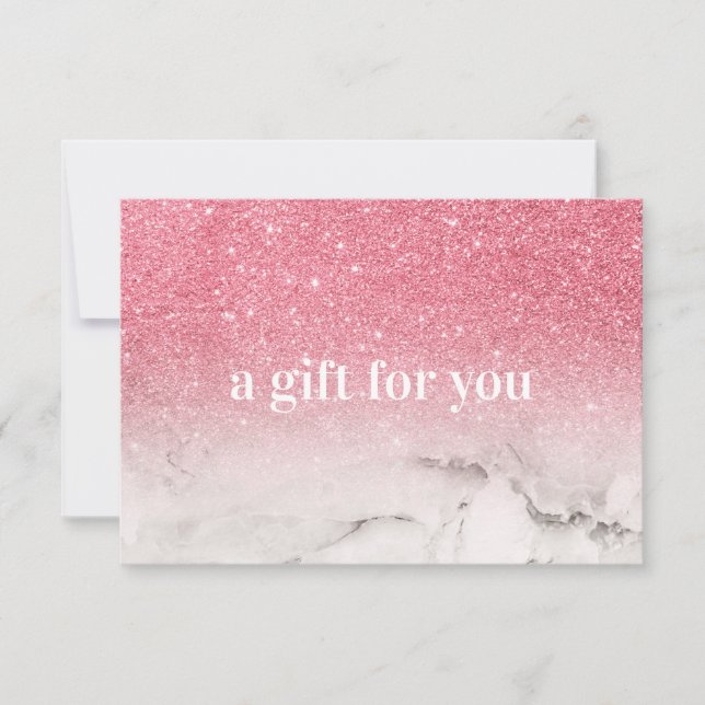Carte Boutique de maquillage en marbre rose Ombre Partie (Devant)