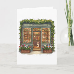 Carte Boutique de Pâques de printemps avec un lapin de l