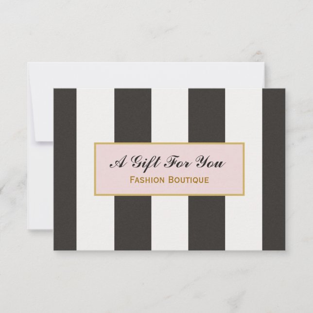 Carte Boutique Grille en noir et blanc Certificat cadeau (Devant)