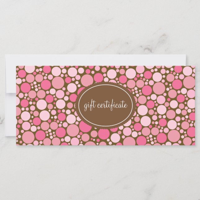 Carte Boutique Pois rose Style Certificats cadeaux (Devant)