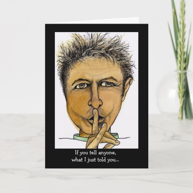 Carte Bouton de ventre drôle Secret (Devant)