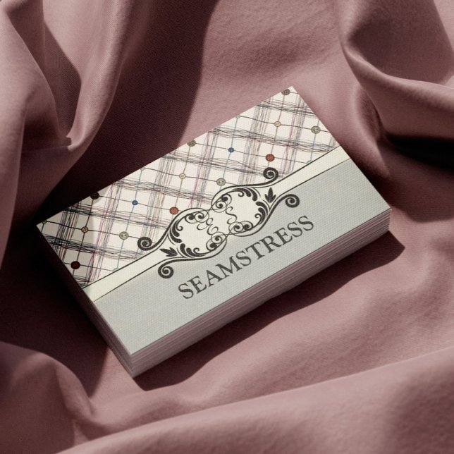 Carte Bouton Décorée Du Studio De Couture De Seams (Perfect for business)