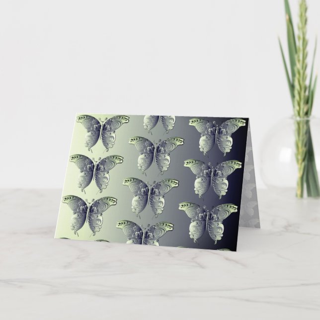 Carte Bouton d'occasion en blanc graphique (Devant)