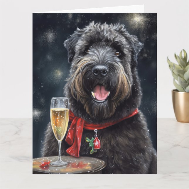 Carte Bouvier des Flandres Nouvel An (Petite plante)
