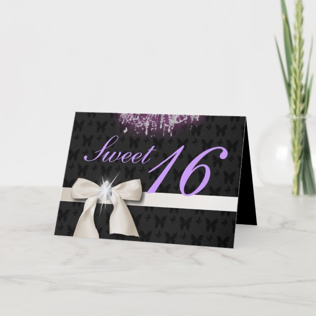 Carte Bow blanc diamant doux 16 (Devant)