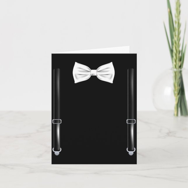 Carte Bow Tie With Suspenders Funny Wedding And Special  (Devant)