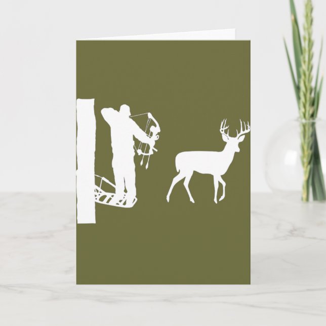 Carte Bowhunter dans le Treestand Shooting Deer (Devant)